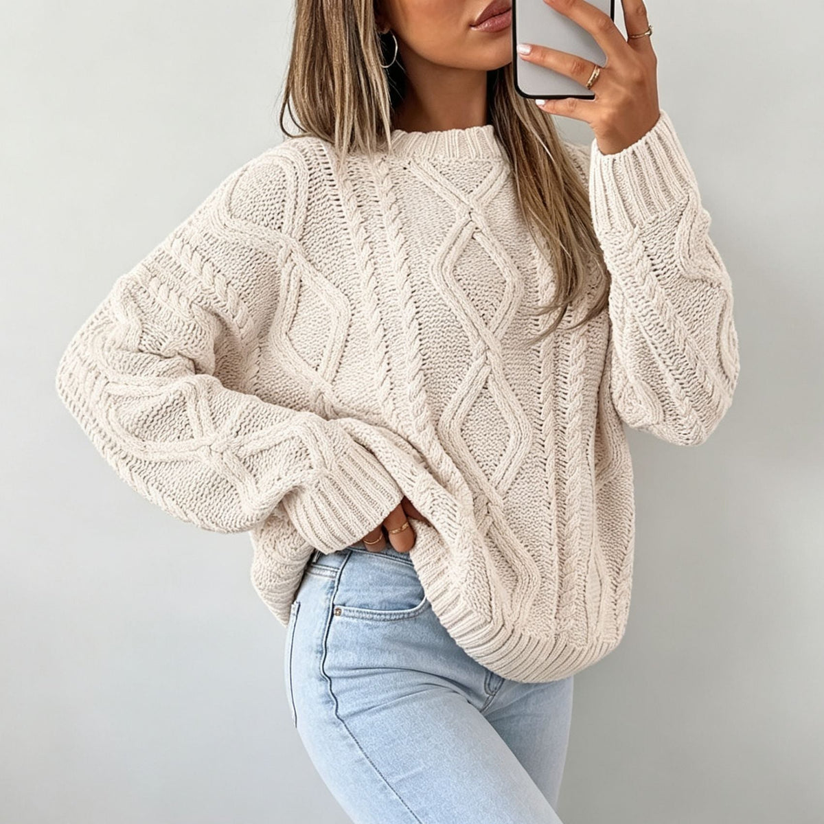 Oversized Kabeltrui Dames – Gebreide Trui & Wintertrui