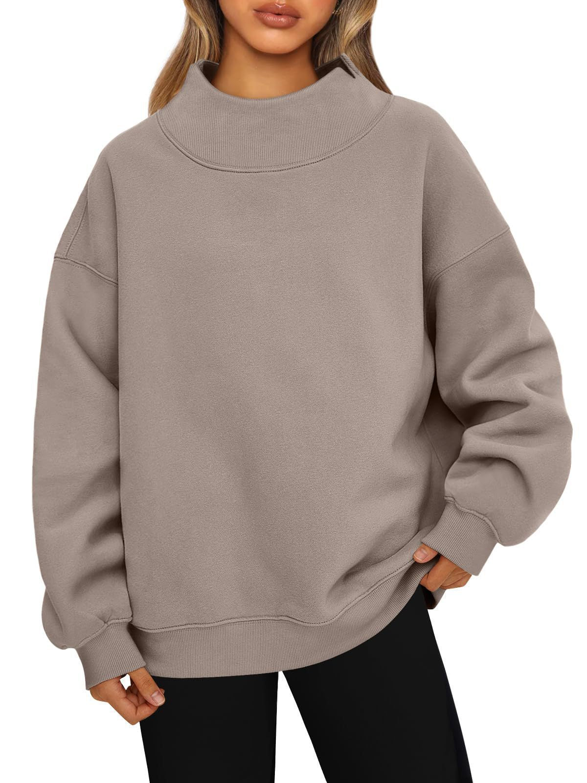 Losvallende Trui Dames – Sweater Met Hoge Kraag