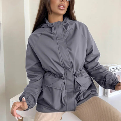 Trenchcoat Dames Met Capuchon – Lichte Tussenjas Met Trekkoord