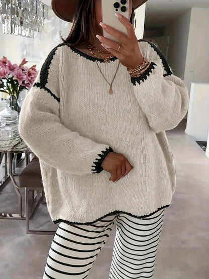 Oversized Trui Dames – Gebreide Sweater Met Split