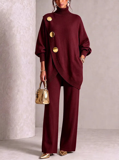Chique Tweedelige Set Dames – Coltrui & Wijde Broek