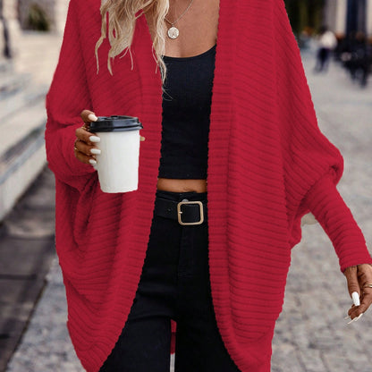 Oversized Vest Dames – Open Cardigan Met Lange Mouwen