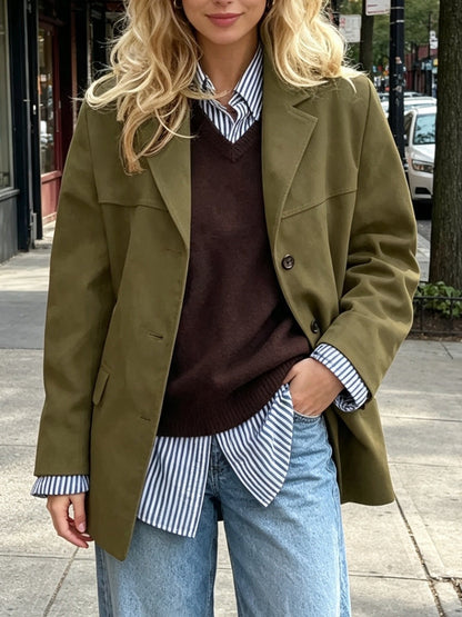 Chique Suède Look Blazer Dames – Oversized Jasje