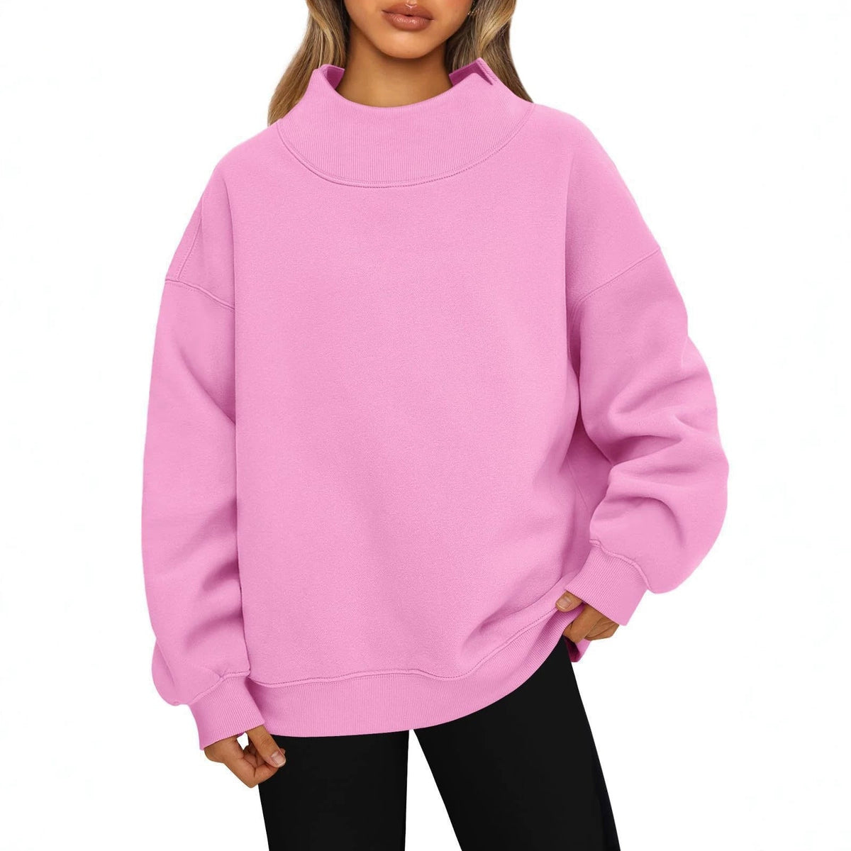 Losvallende Trui Dames – Sweater Met Hoge Kraag