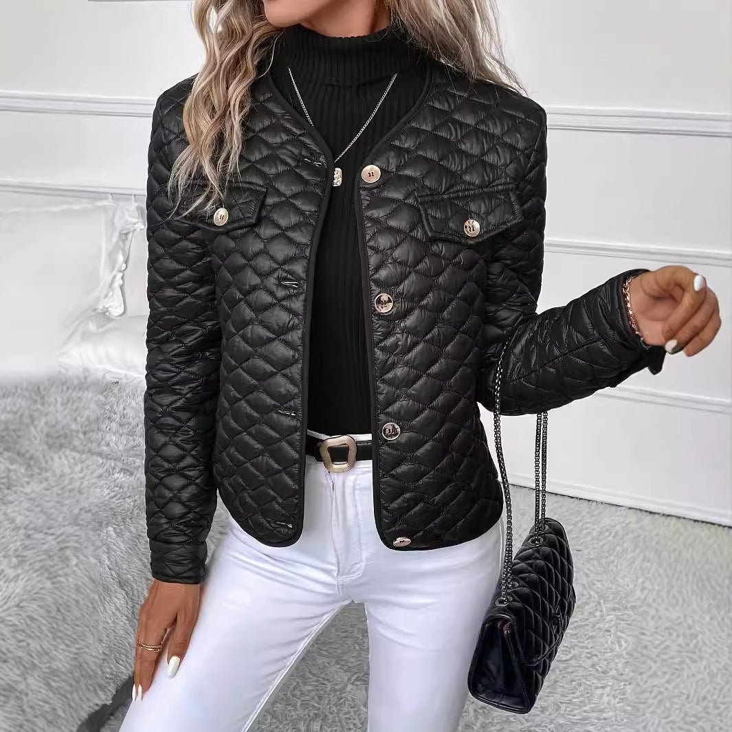 Korte Gewatteerde Jas Dames – Quilted Tussenjas Met Knopen