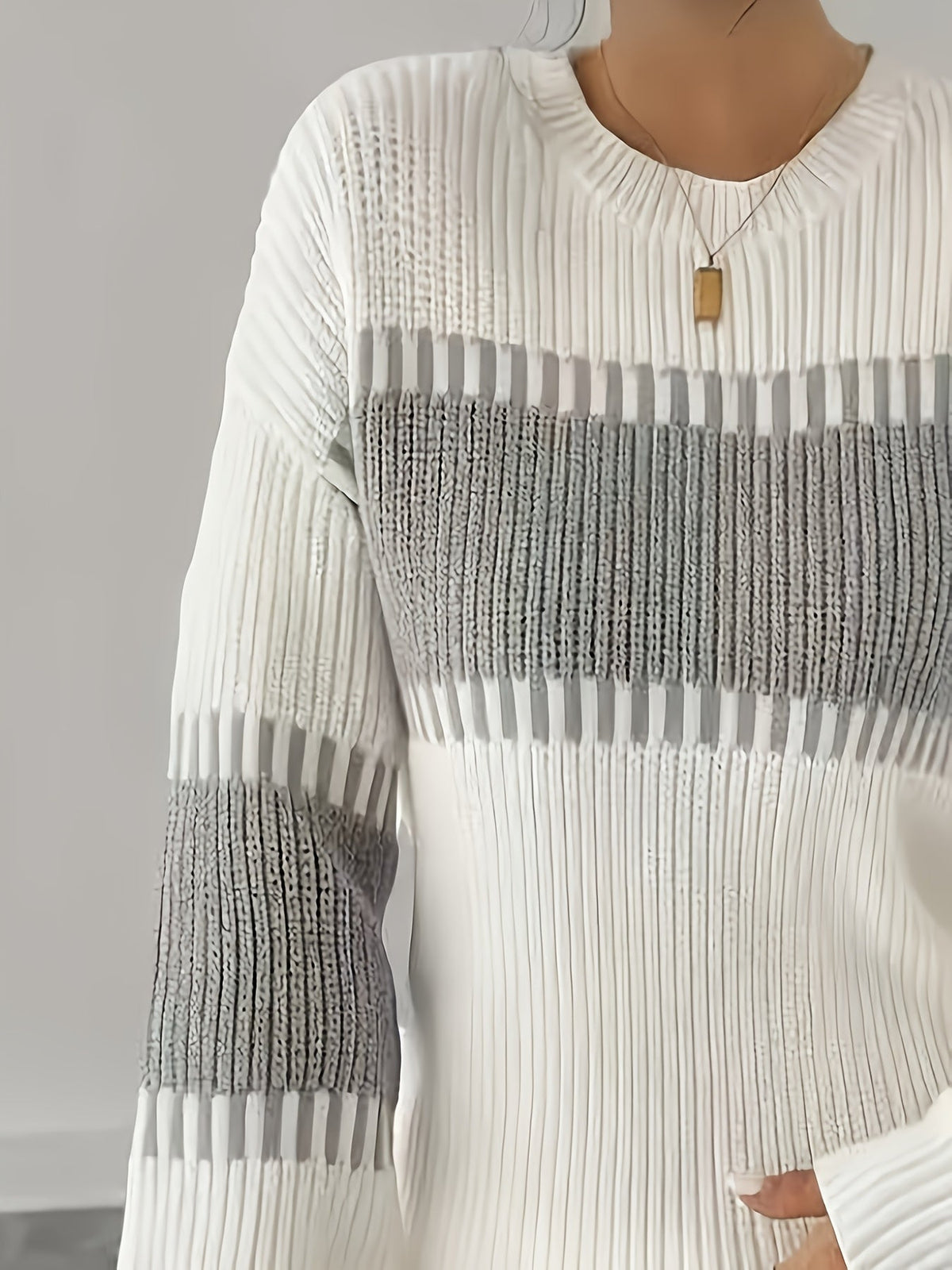Gestreepte Trui Dames – Sweater Met Colorblock Patroon