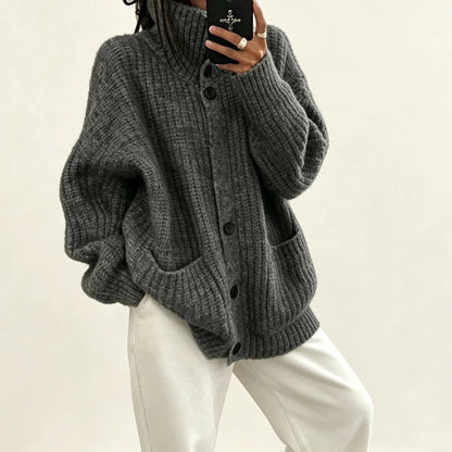 Oversized Gebreid Vest Dames – Grof Gebreide Cardigan