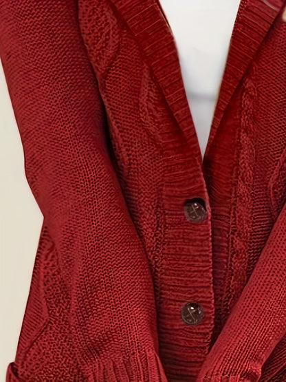Vest Met Capuchon Dames – Cardigan Met Knopen