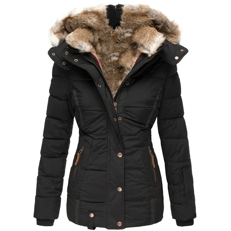 Gewatteerde Parka Dames – Winterjas Met Capuchon & Fleecevoering