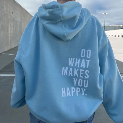 Casual Dames Hoodie Met Capuchon En Inspirerende Print