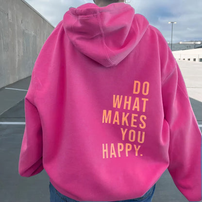 Casual Dames Hoodie Met Capuchon En Inspirerende Print