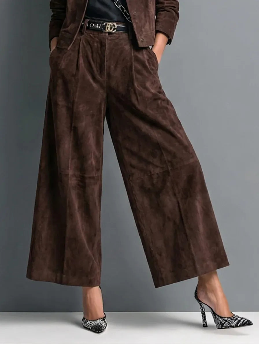 Chique Suède Look Set Dames – Jasje & Wijde Broek