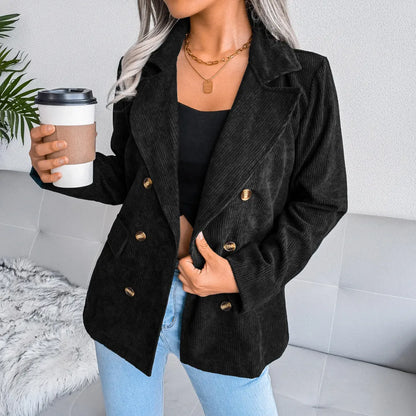 Oversized Corduroy Blazer Dames – Colbert Met Ribstructuur