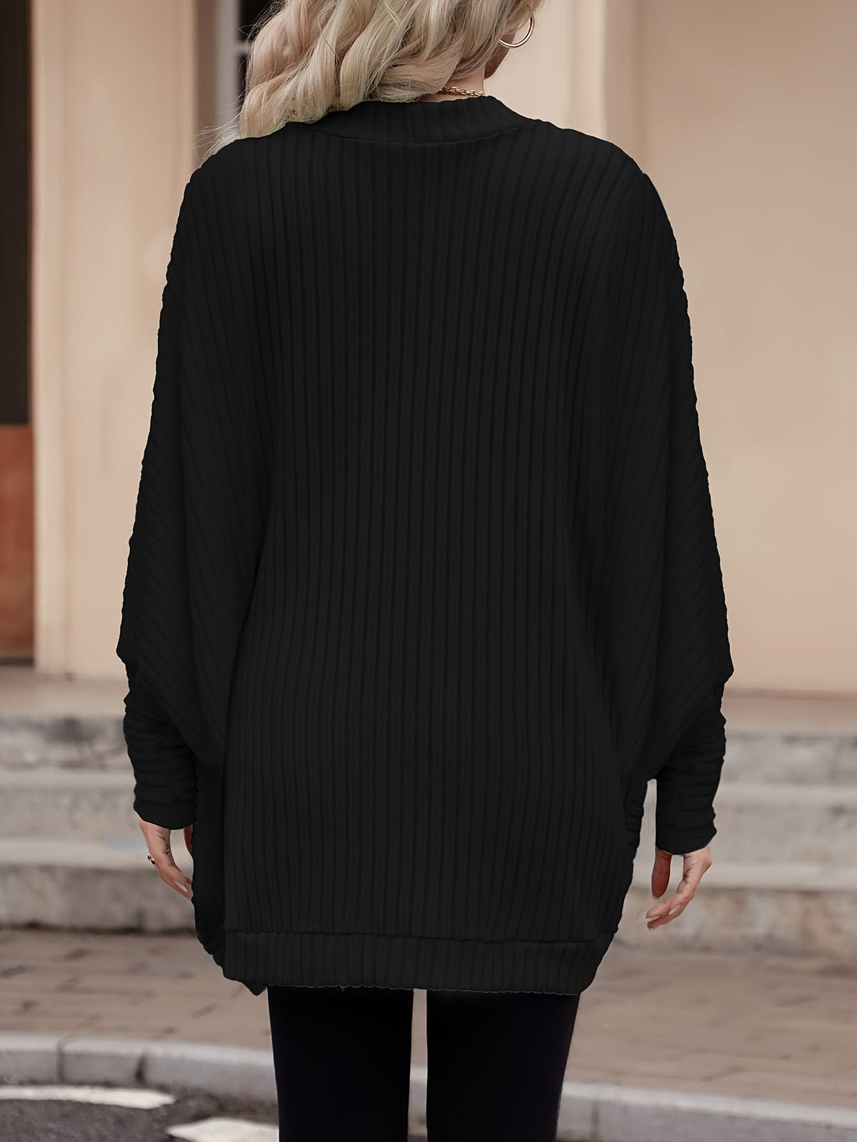 Oversized Vest Dames – Open Cardigan Met Lange Mouwen