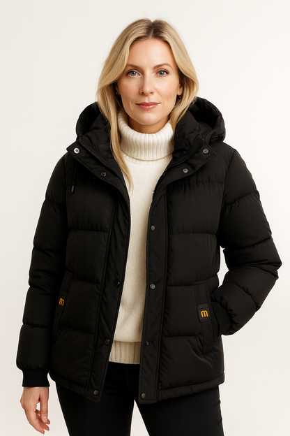 Gewatteerde Puffer Jas Dames – Korte Winterjas Met Capuchon