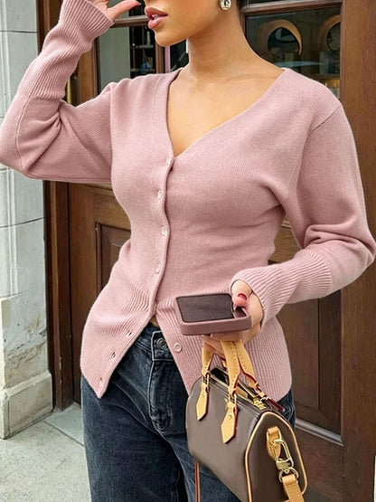 Getailleerd Vest Dames Met V-Hals – Gebreide Cardigan