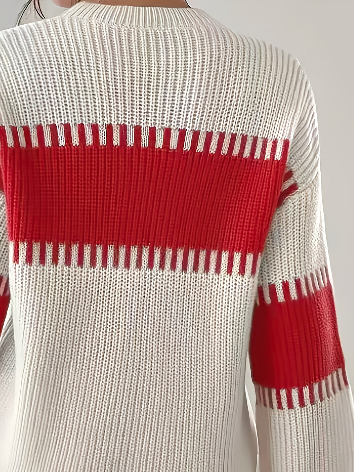 Gestreepte Trui Dames – Sweater Met Colorblock Patroon