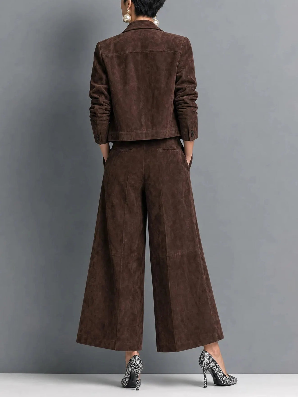 Chique Suède Look Set Dames – Jasje & Wijde Broek