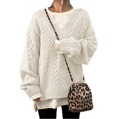 Oversized Kabeltrui Dames – Dik Gebreide Sweater