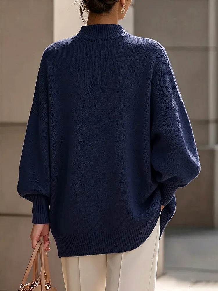 Chique Oversized Trui Dames – Gebreide Trui Met Knopen
