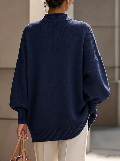 Chique Oversized Trui Dames – Gebreide Trui Met Knopen