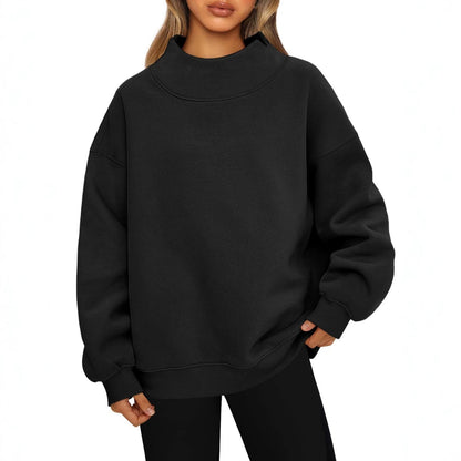 Losvallende Trui Dames – Sweater Met Hoge Kraag