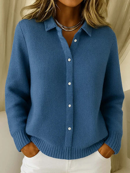 Elegant Gebreid Vest Dames – Cardigan Met Kraag
