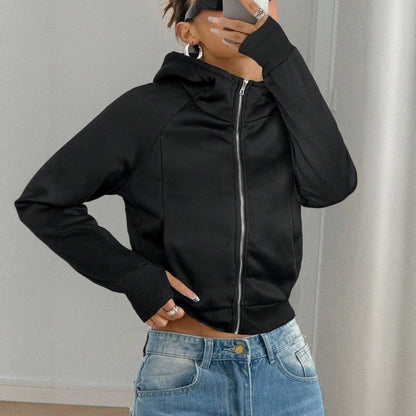 Cropped Hoodie Dames – Korte Sweater Met Rits & Capuchon