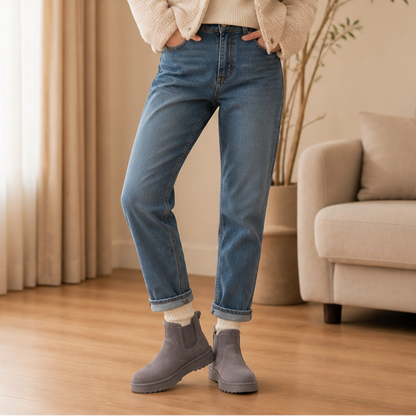 Zachte Snowboots Dames – Enkellaarsjes Met Elastische Inzet
