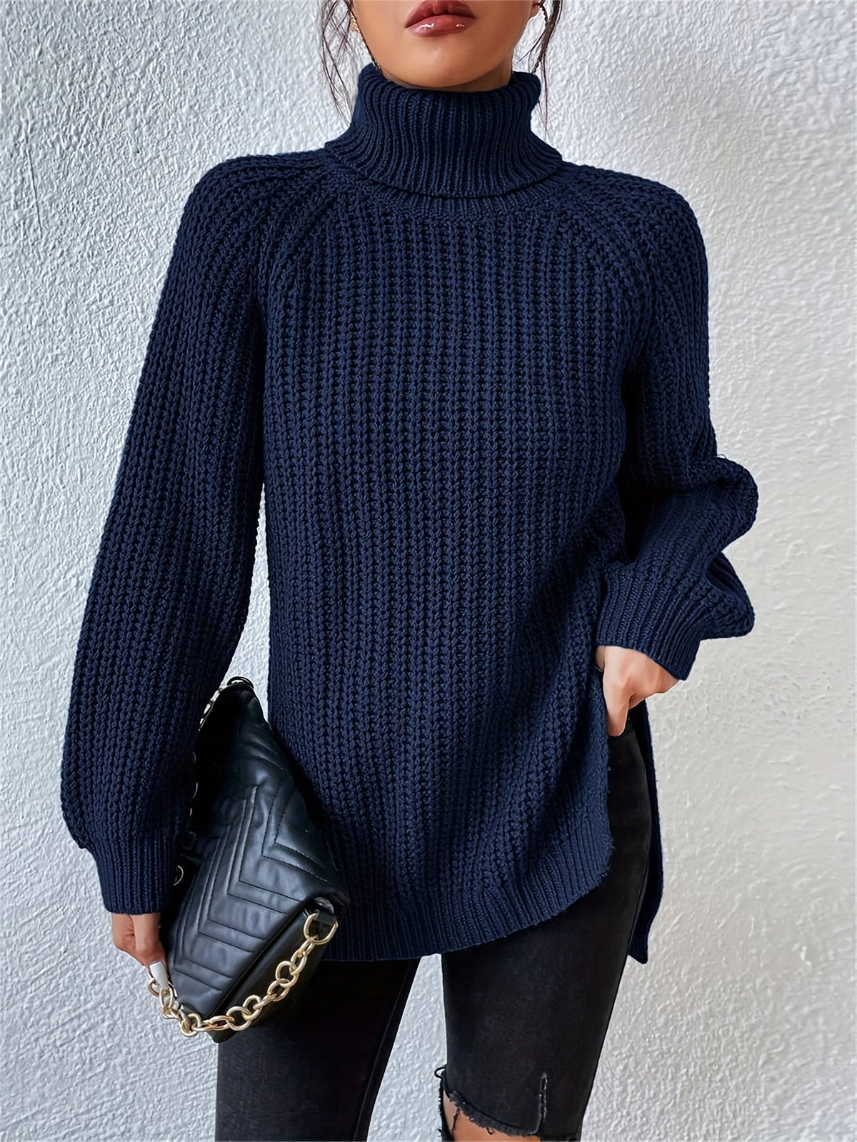 Oversized Dames Coltrui Met Lange Mouwen En Zijsplitten