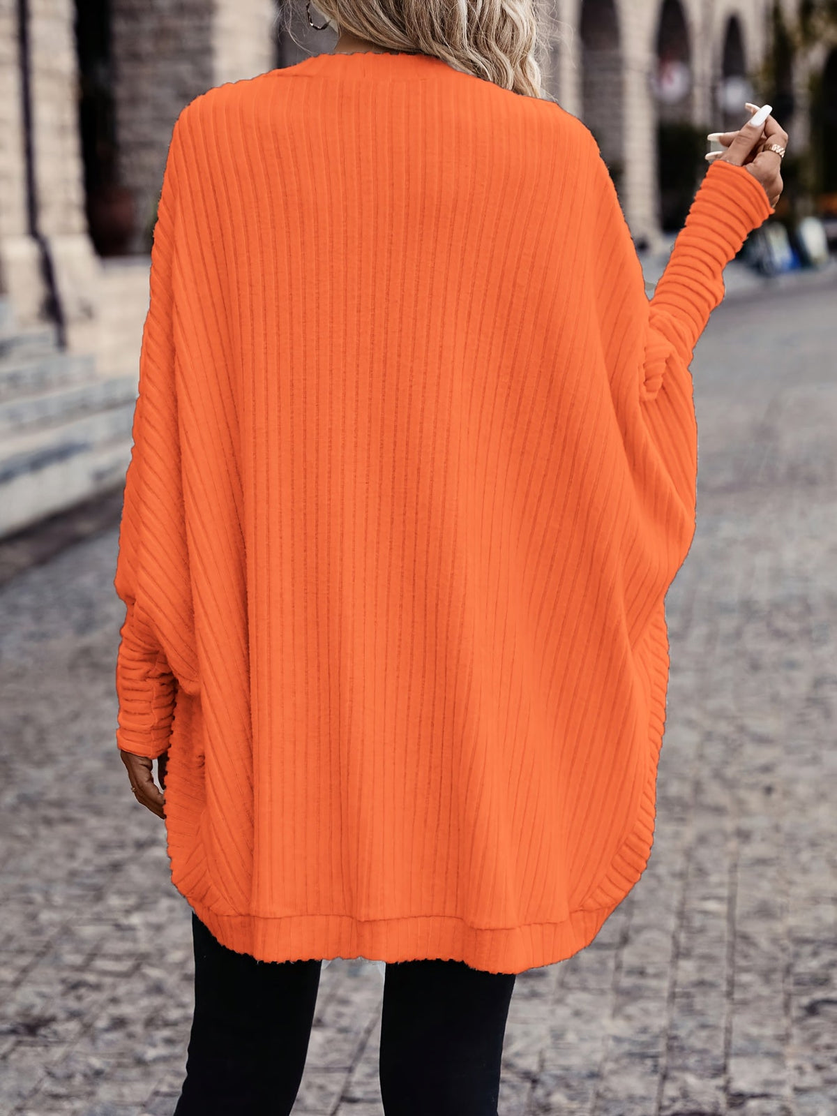 Oversized Vest Dames – Open Cardigan Met Lange Mouwen
