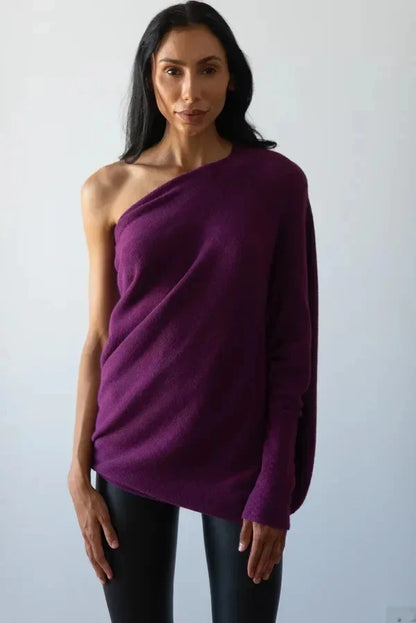 Asymmetrische Sweater Dames – Gedrapeerde Oversized Trui
