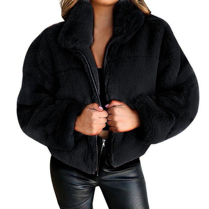 Teddy Jas Dames – Kort Bomberjack Van Imitatiebont