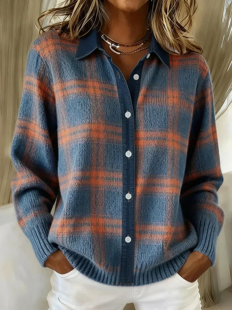 Geruit Vest Dames – Gebreide Cardigan Met Knopen