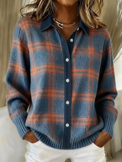 Geruit Vest Dames – Gebreide Cardigan Met Knopen