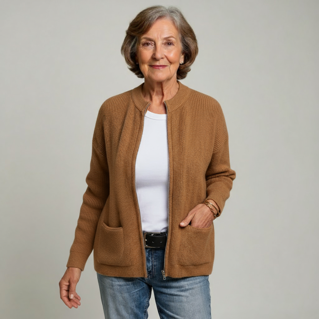 Gebreid Vest Dames – Ribgebreid Vest Met Rits