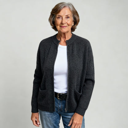 Gebreid Vest Dames – Ribgebreid Vest Met Rits