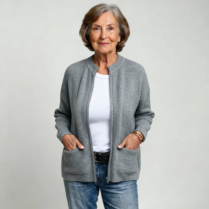 Gebreid Vest Dames – Ribgebreid Vest Met Rits