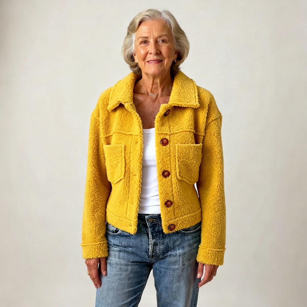 Kort Teddy Jasje Dames – Teddy Jas Met Reverskraag