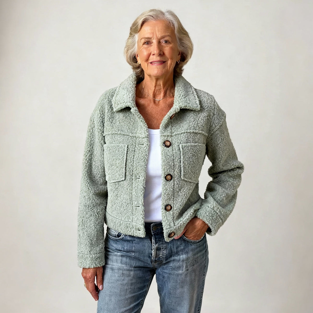 Kort Teddy Jasje Dames – Teddy Jas Met Reverskraag
