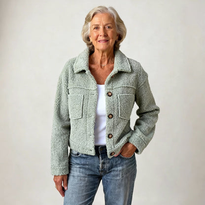 Kort Teddy Jasje Dames – Teddy Jas Met Reverskraag