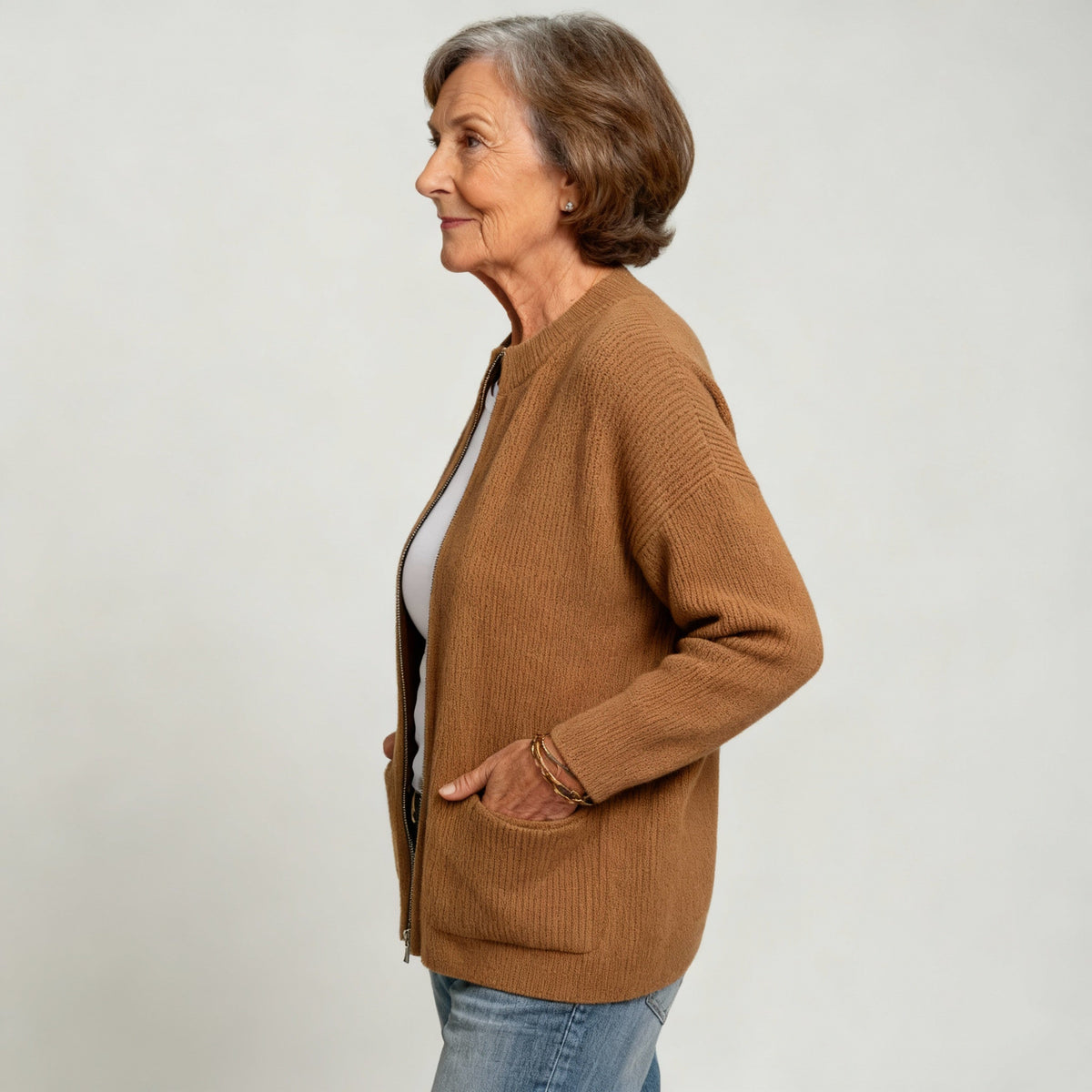 Gebreid Vest Dames – Ribgebreid Vest Met Rits