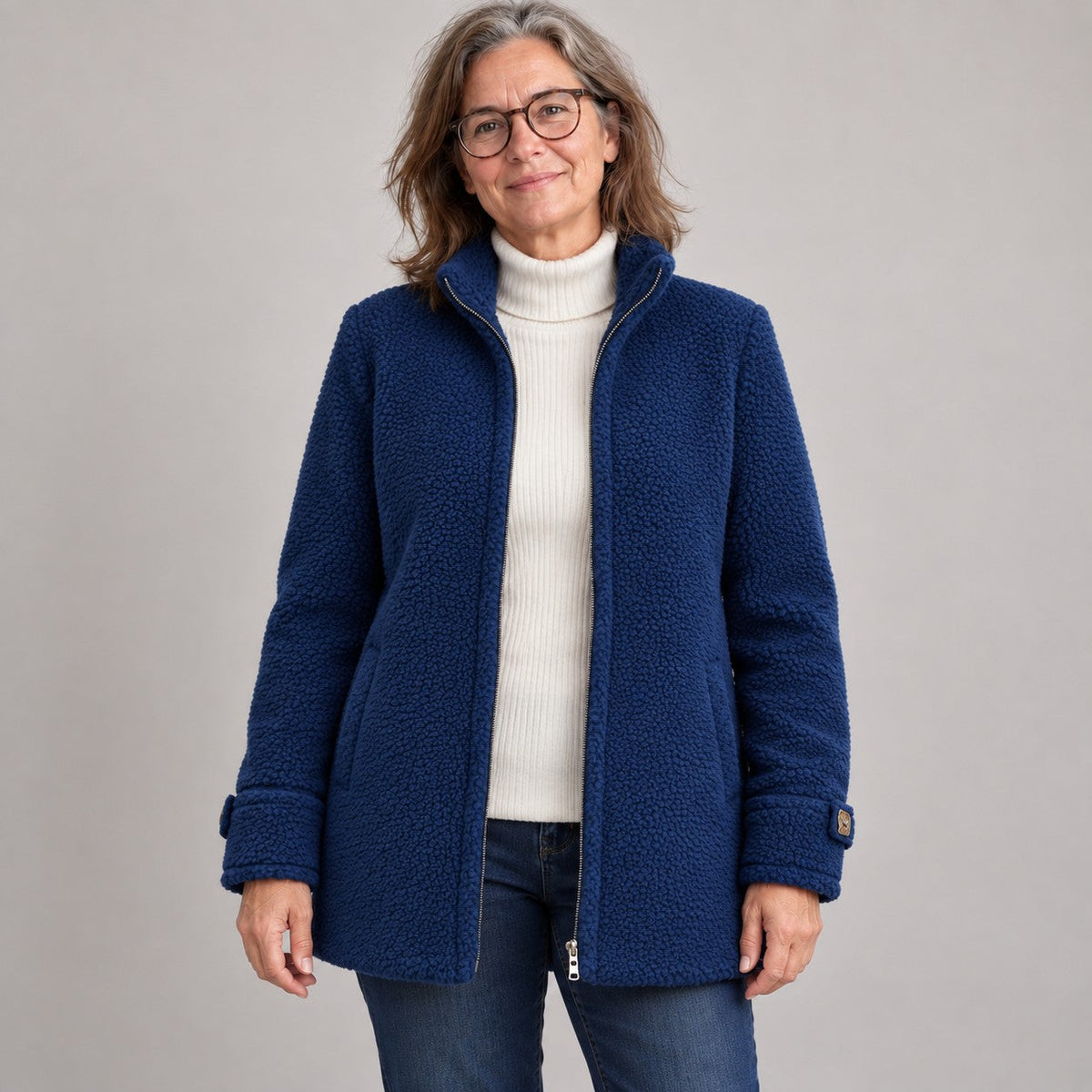 Kasjmierlook Vest Dames – Halflange Cardigan Met Rits