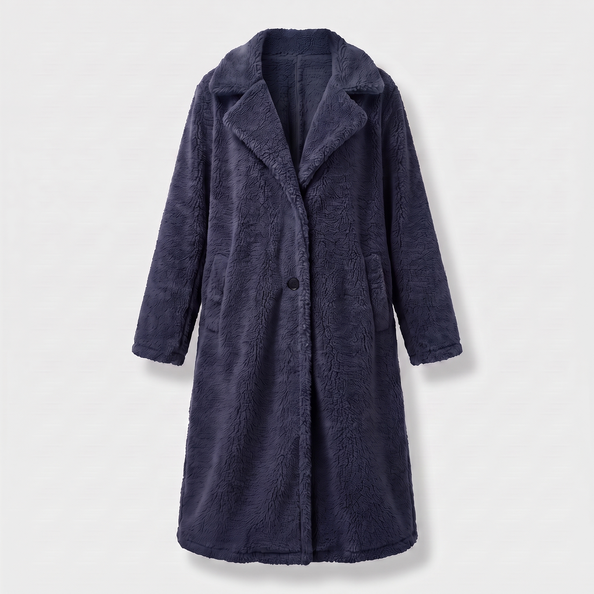 Teddy Jas Dames – Lange Teddy Mantel Met Capuchon