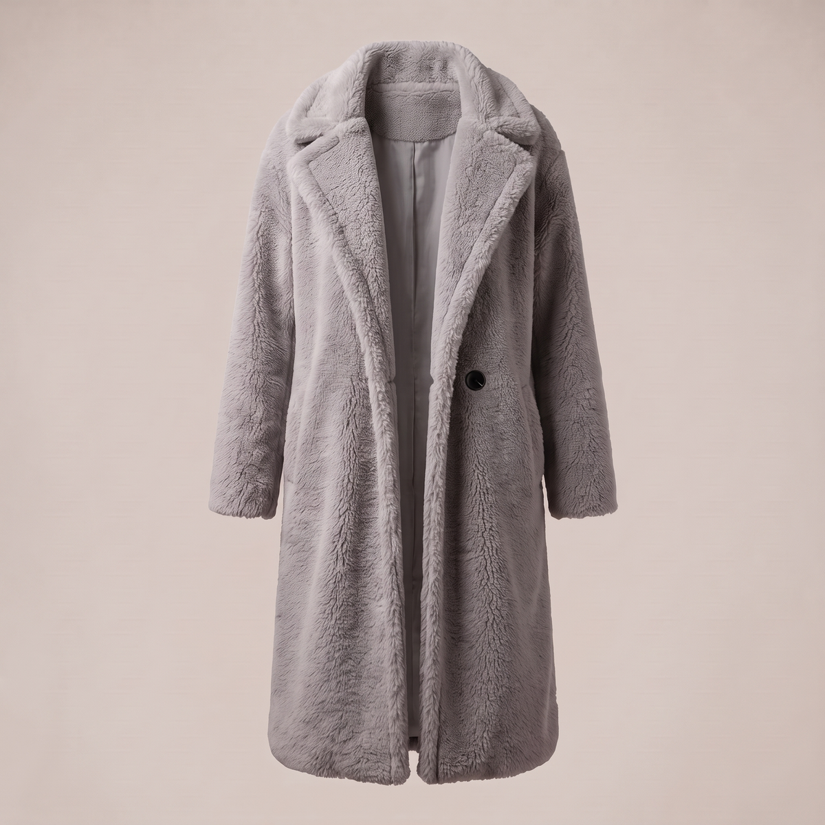 Teddy Jas Dames – Lange Teddy Mantel Met Capuchon