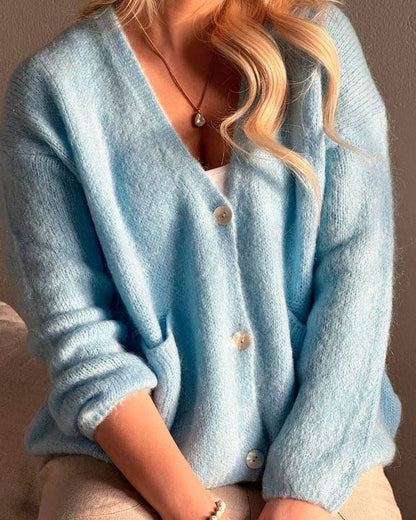 Gebreide Cardigan Dames – Zacht Vest Met V-Hals