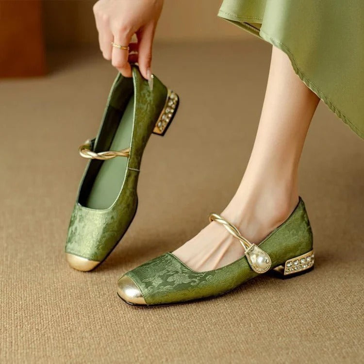 Chique Pumps Dames – Mary Jane Hakken Met Strass