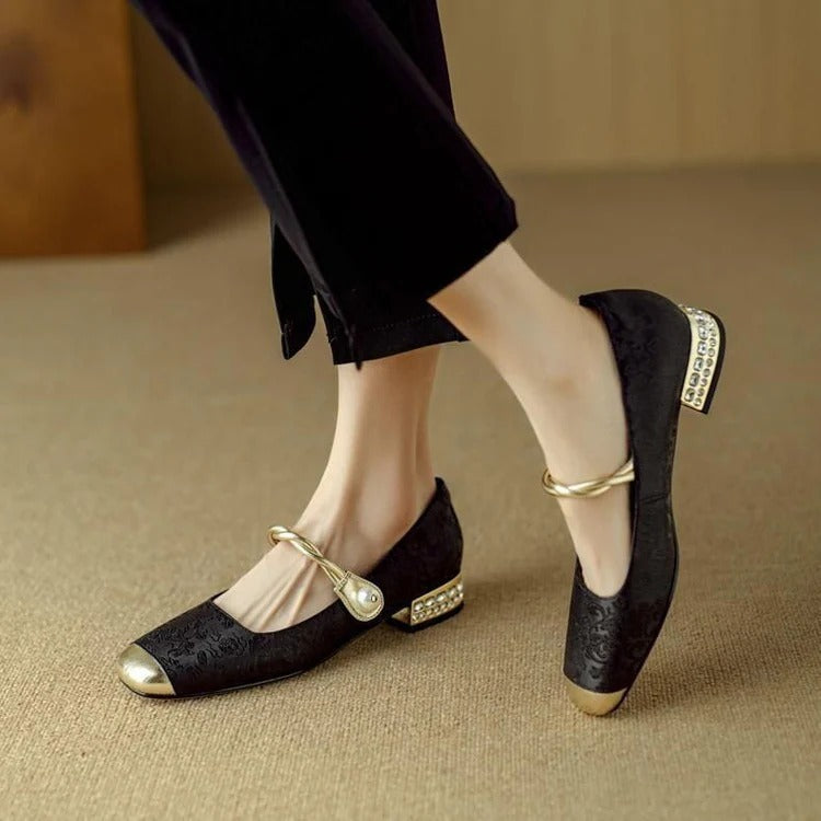 Chique Pumps Dames – Mary Jane Hakken Met Strass