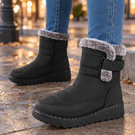 Dames Winterlaarzen Met Warme Voering En Gesp