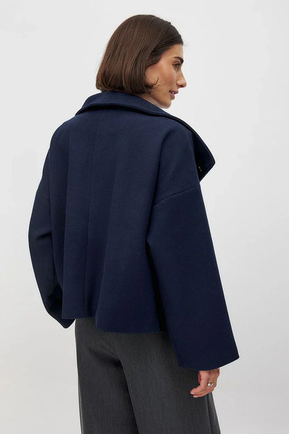Oversized Wollen Mantel Dames – Jas Met Dubbele Knoopsluiting